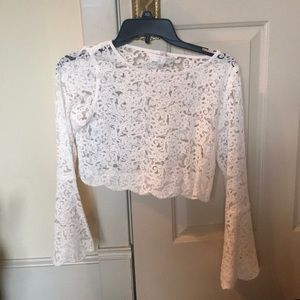 Belled long sleeve top